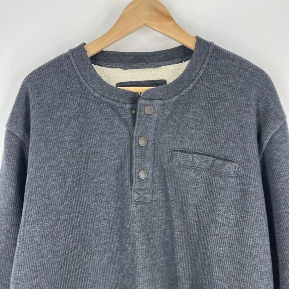 LL Bean Shirt XXL Mens Katahdin Iron Works Bonded Waffle Fleece Henley Pullover - Picture 2 of 6